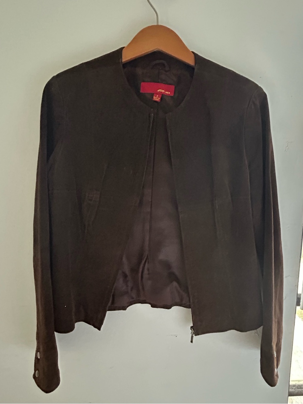 Women's Dark Brown 100% Genuine Leather Zip-Front Jacket